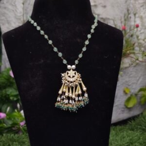 Mint Green Beaded Chain Necklace